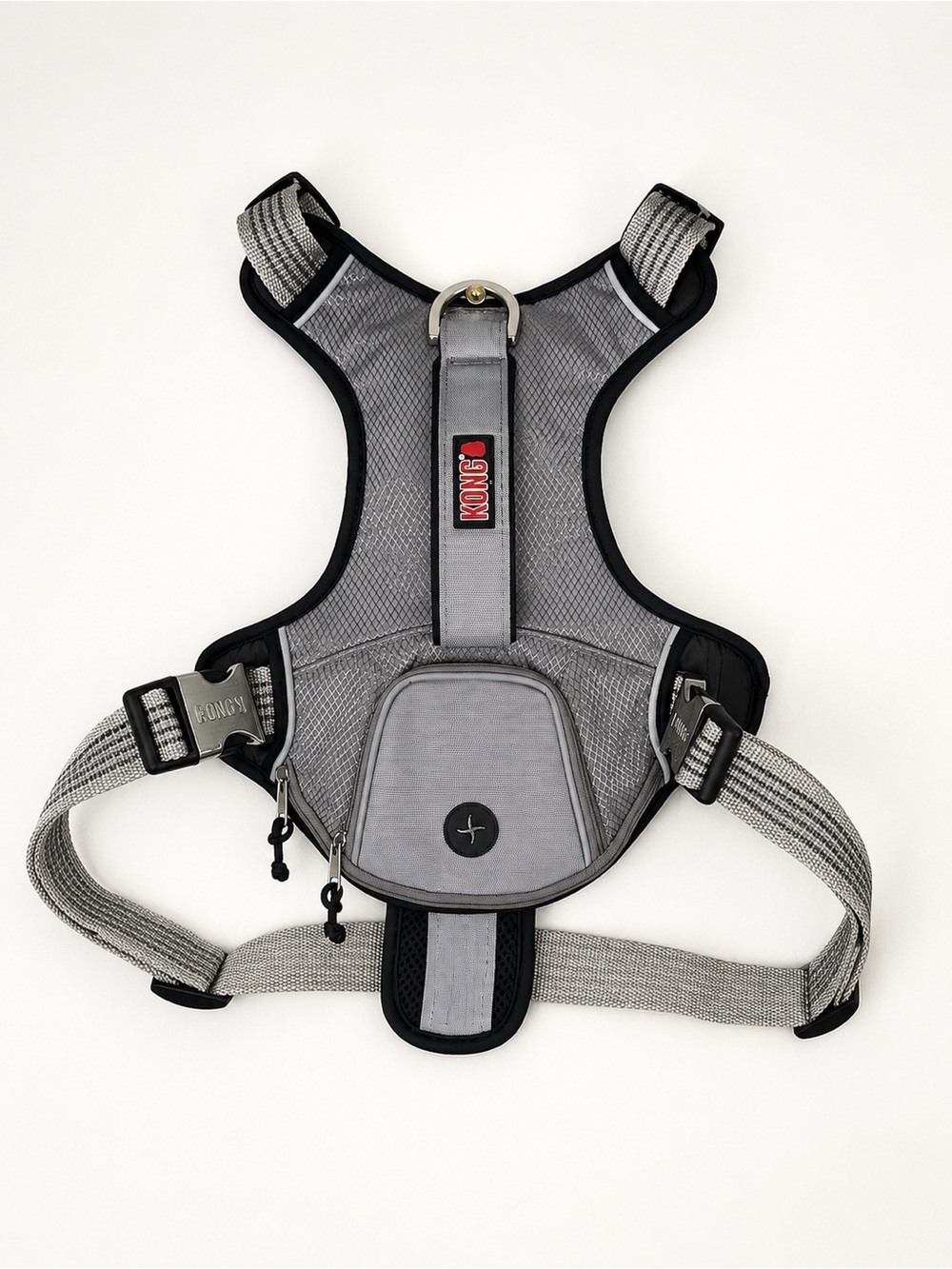 KONG Reflective Dog Harness Gray XL 29–39” Waste Bag Pocket Heavy Duty
